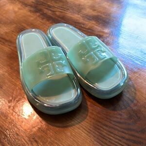 Tory Burch Bubble Jelly Slides size 9 Sea Foam Green